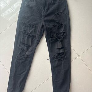 American Eagle Black Distressed Jeans